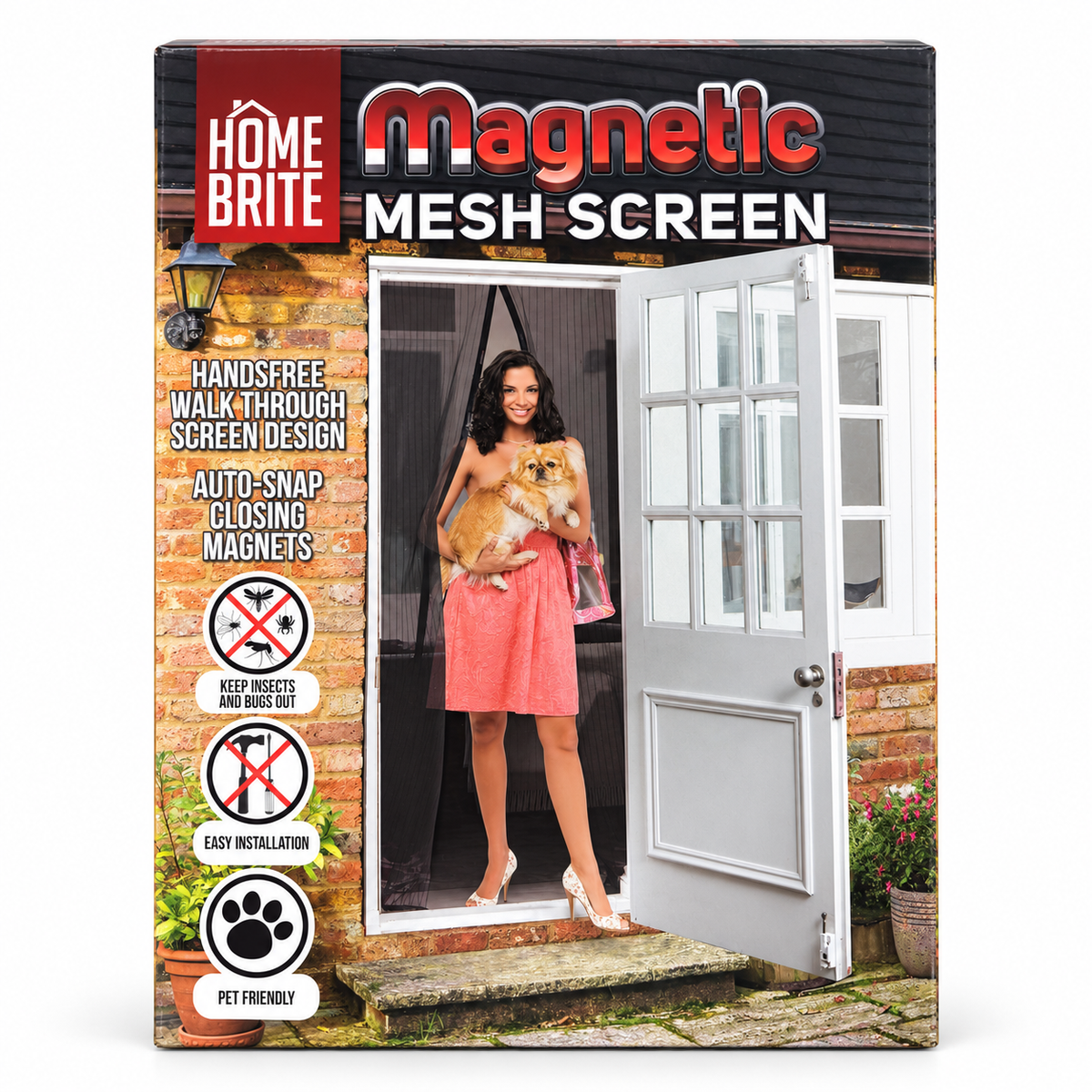 Home Brite Magnetic Mesh Door Screen – Hands-Free Fly Screen