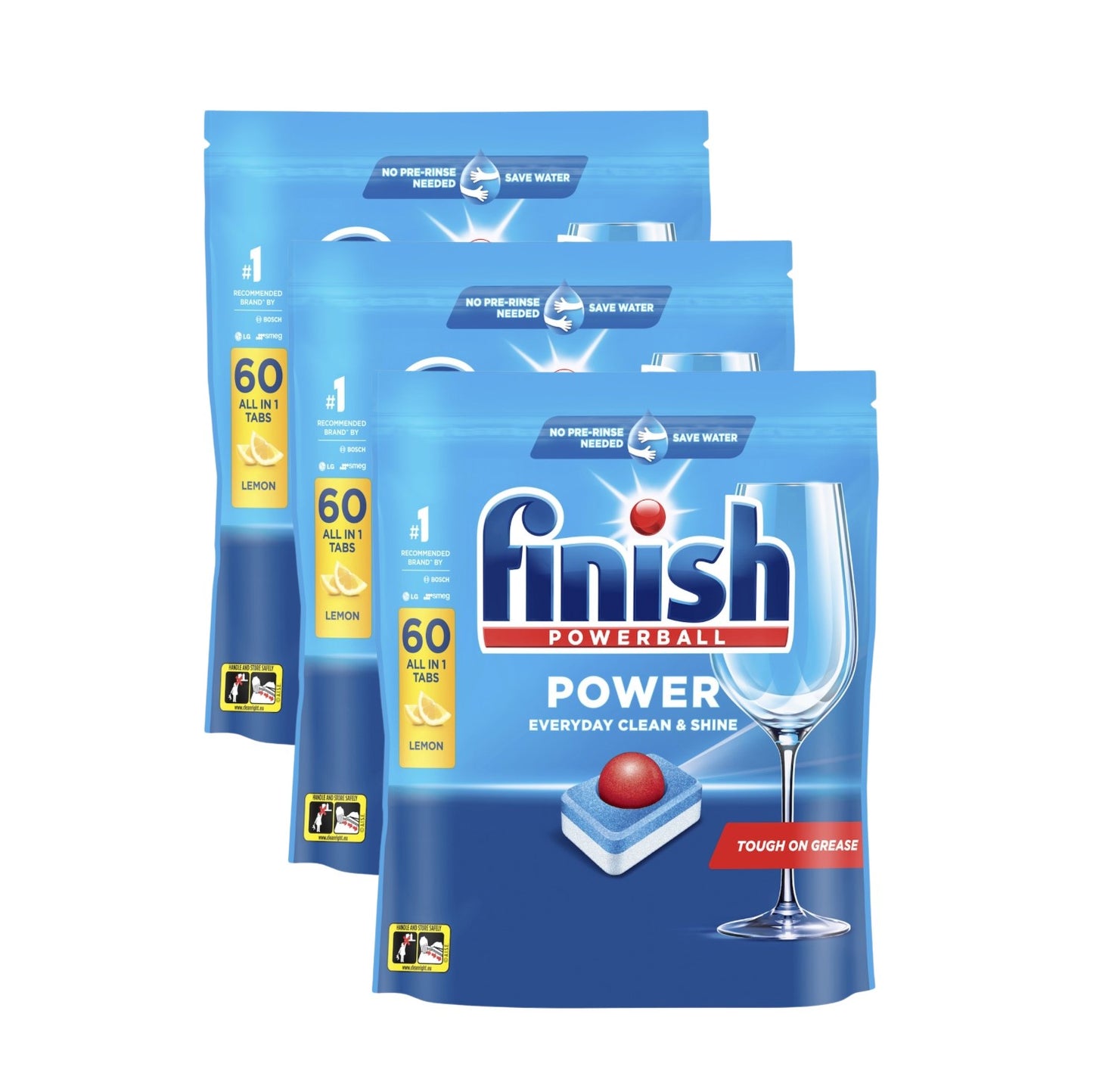 3 Pack Finish Power Lemon Dishwasher Tablets 60 pack