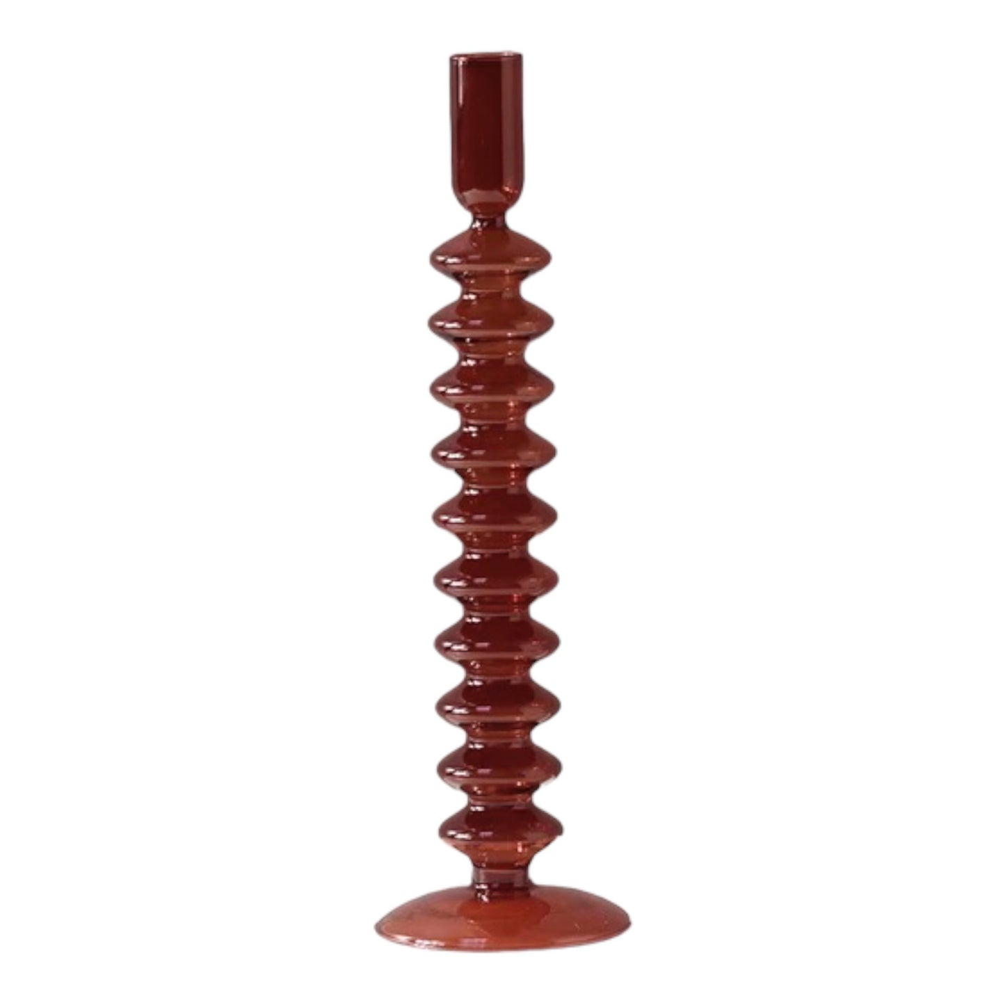 Brown Glass Candle Holder
