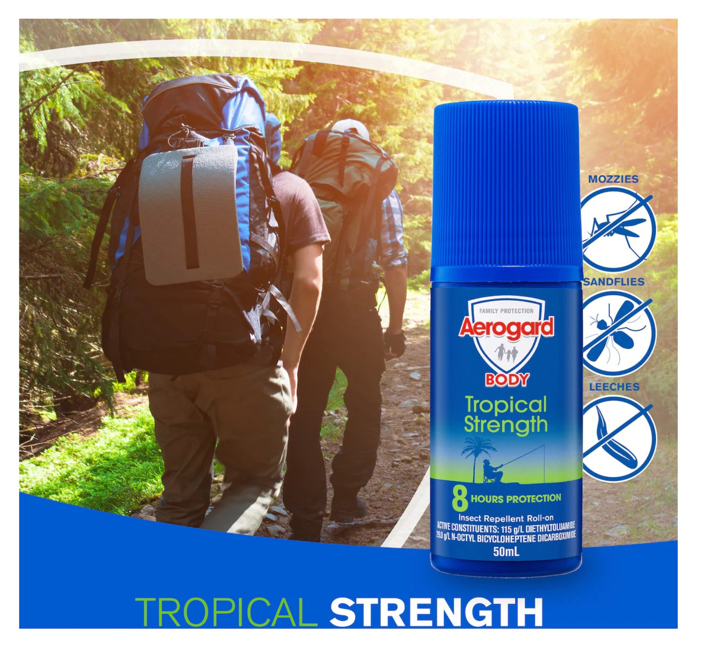 3 Pack Aerogard Tropical Strength Insect Repellent Roll On 50ml