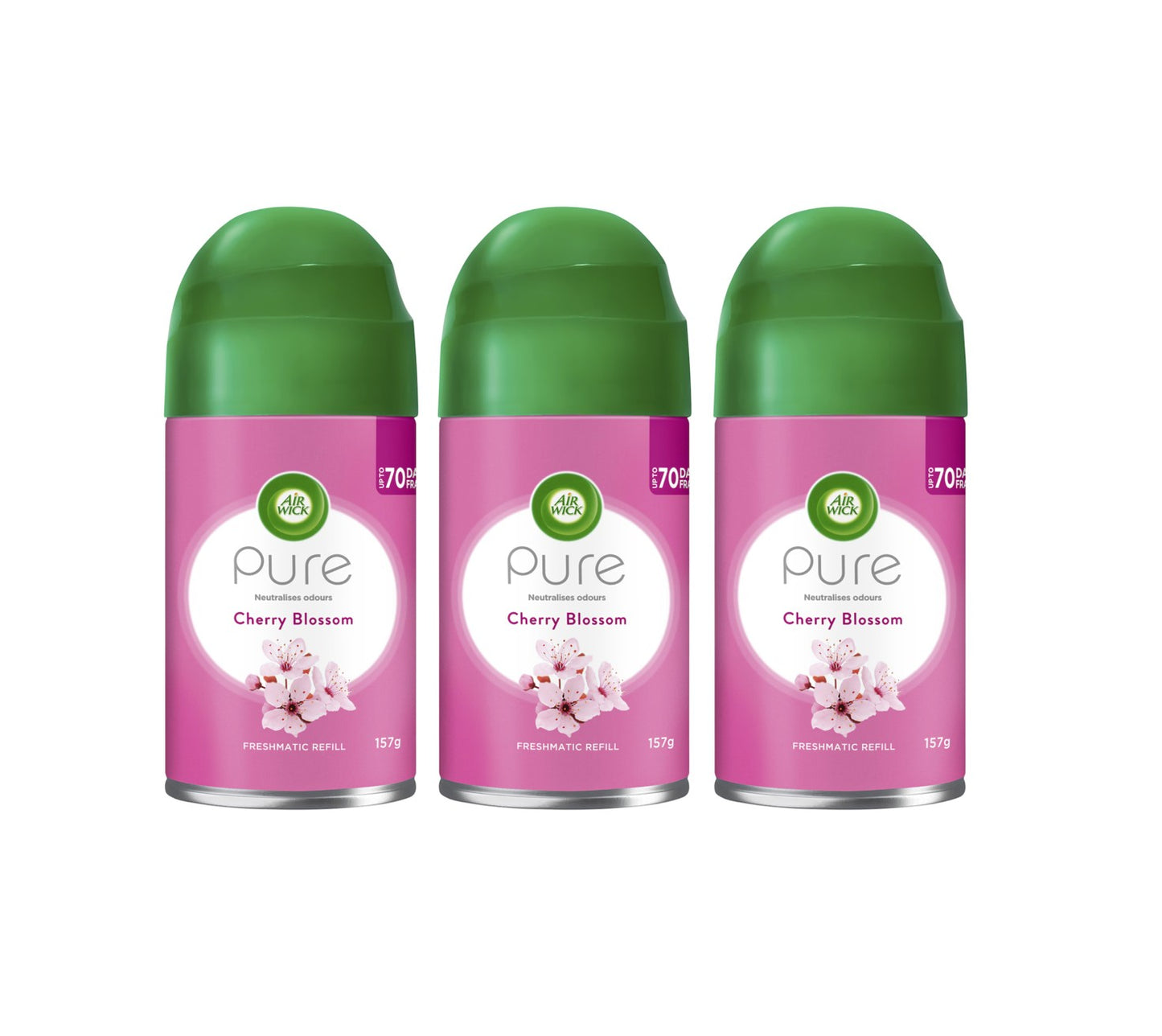 3 Pack Air Wick Pure Freshmatic Refill Cherry Blossom 157g