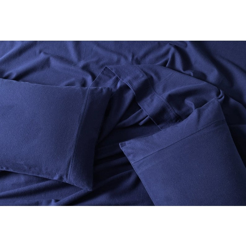 Queen 100% Cotton Thermal Soft Flannelette Sheet Set 170GSM Midnight