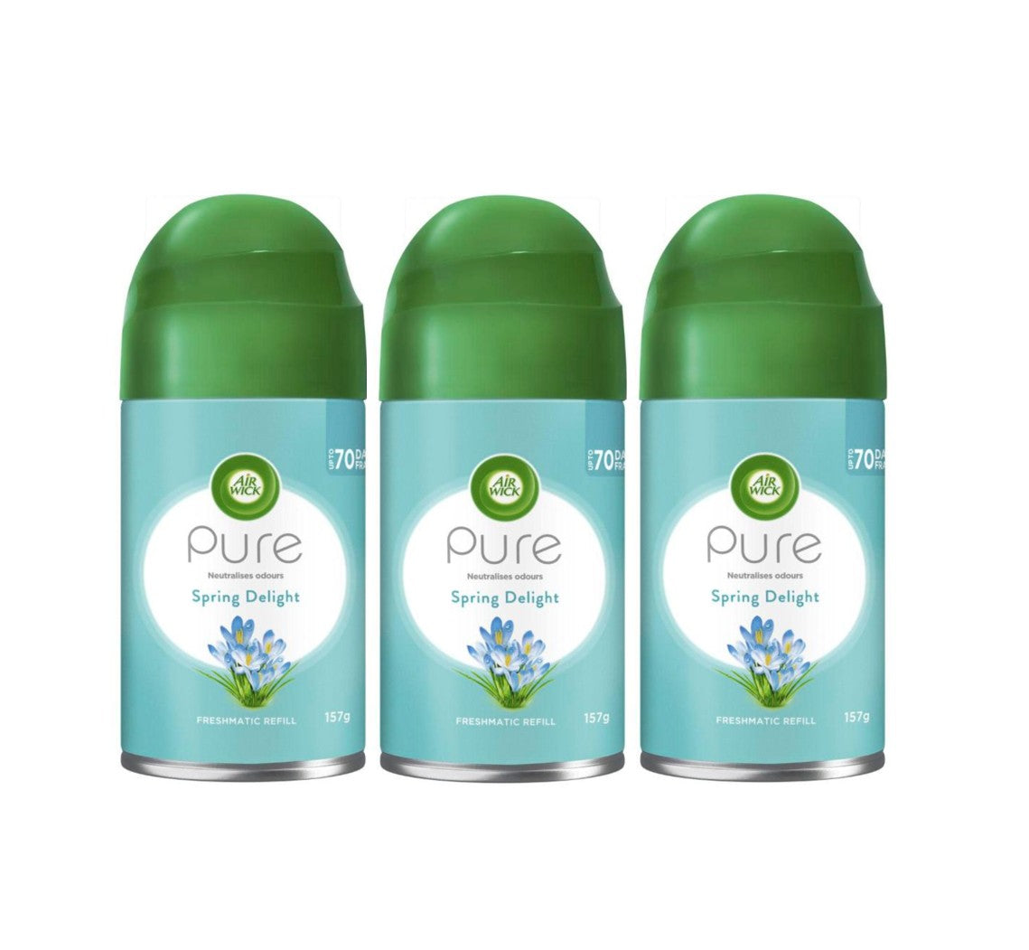 3 Pack Air Wick Pure Freshmatic Spring Delight Air Freshener Refill 157g