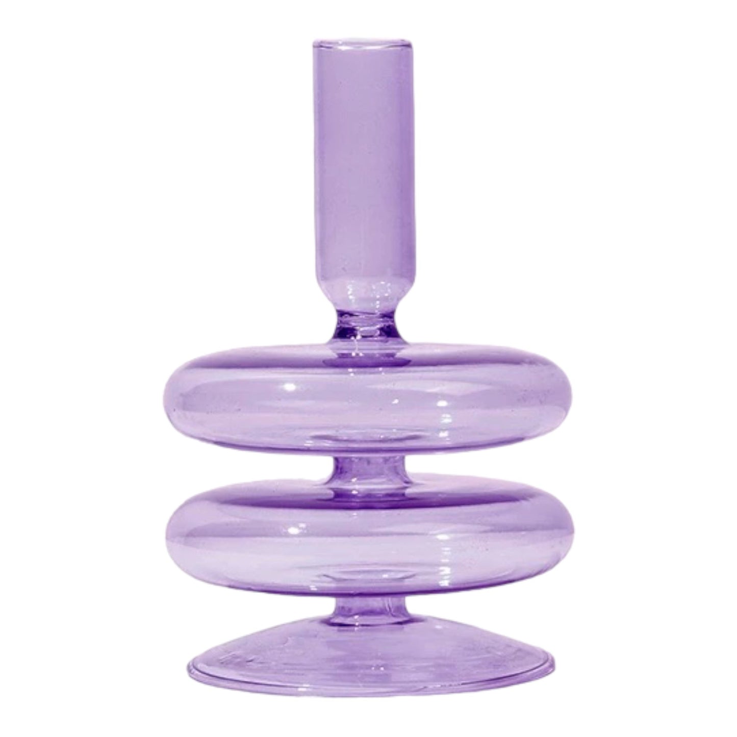 Glass Candle Holder Purple