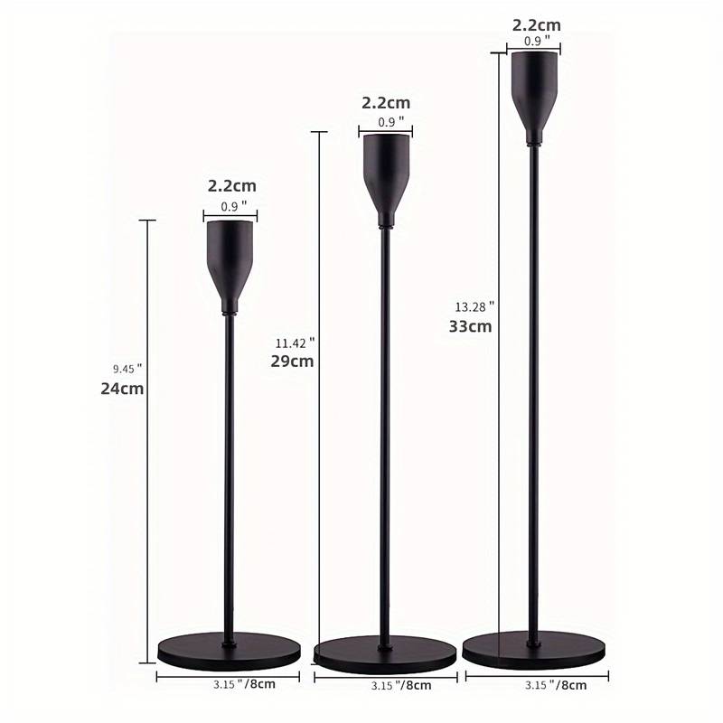 Black 3pc Candle Holders