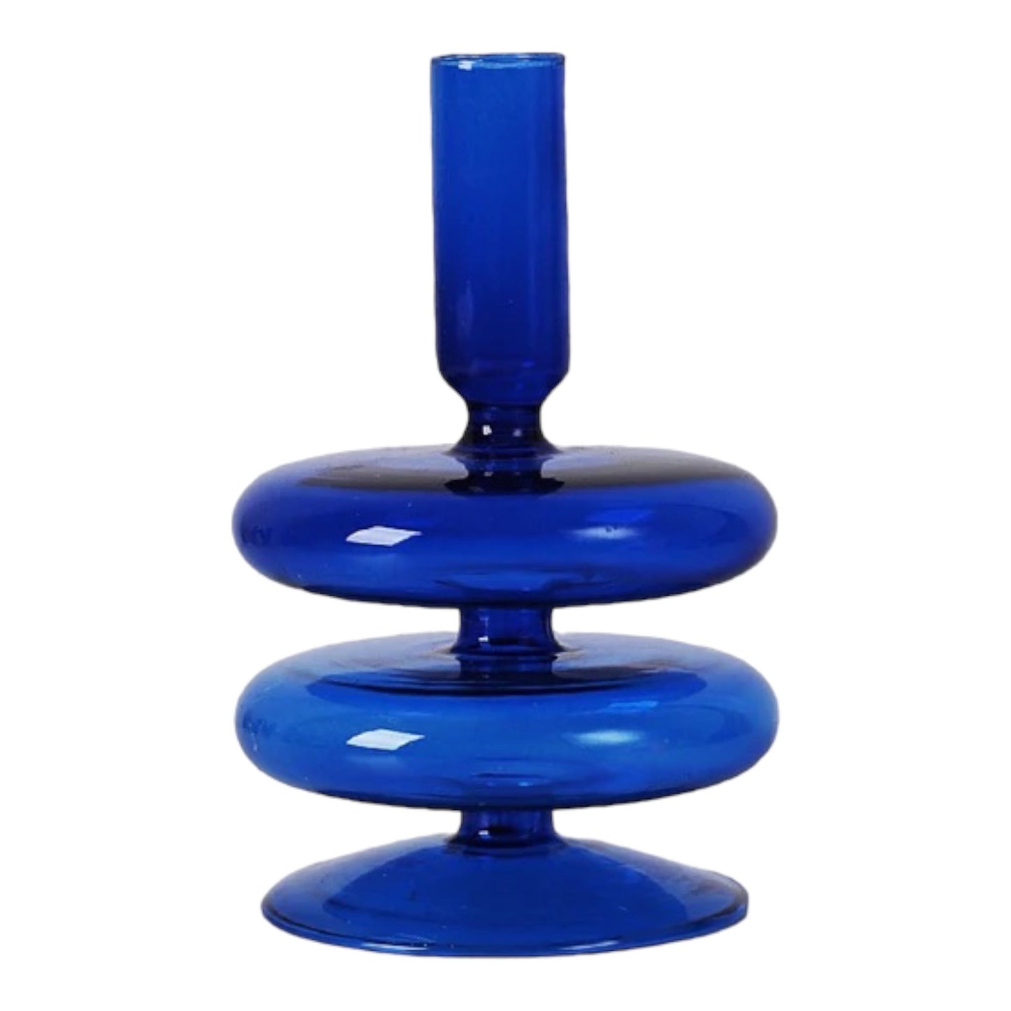 Blue Glass Candle Holder