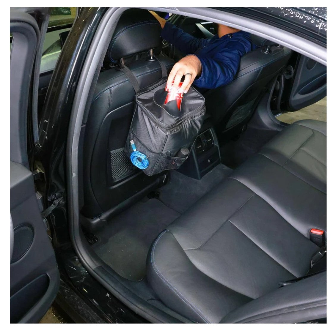 2-in-1 7.5L Car Drink Beverage Food Insulated Cooling Bag Organiser & Trash Can