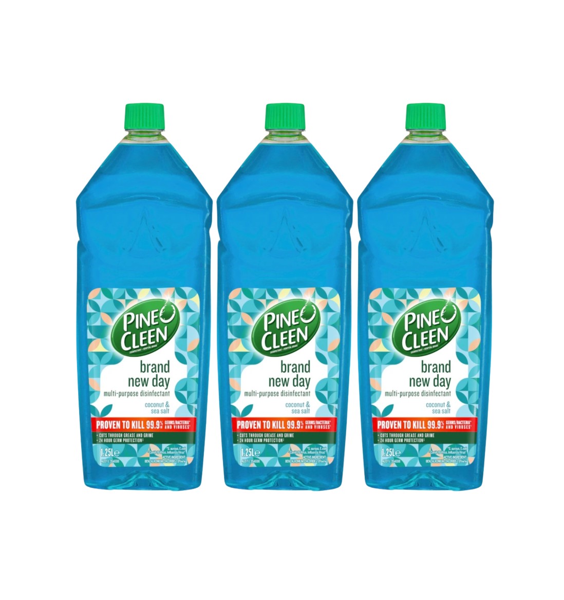 3 Pack Pine O Cleen Brand New Day Multi-purpose Disinfectant Coconut & Sea Salt 1.25L