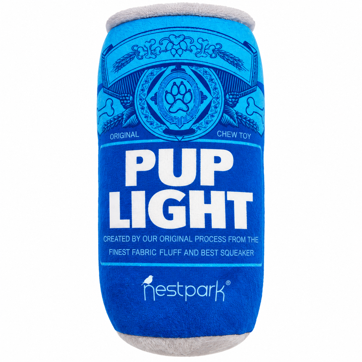 Pup Light Beer Can Dog Toy – Plush Squeaky Chew Toy 25–30cm