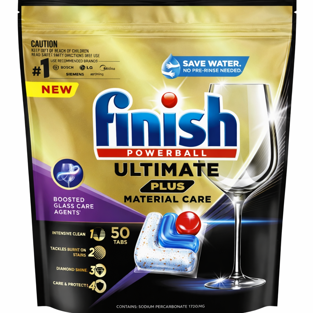 3x Finish Ultimate Plus Material Care Dishwasher Tablets 50 Pack
