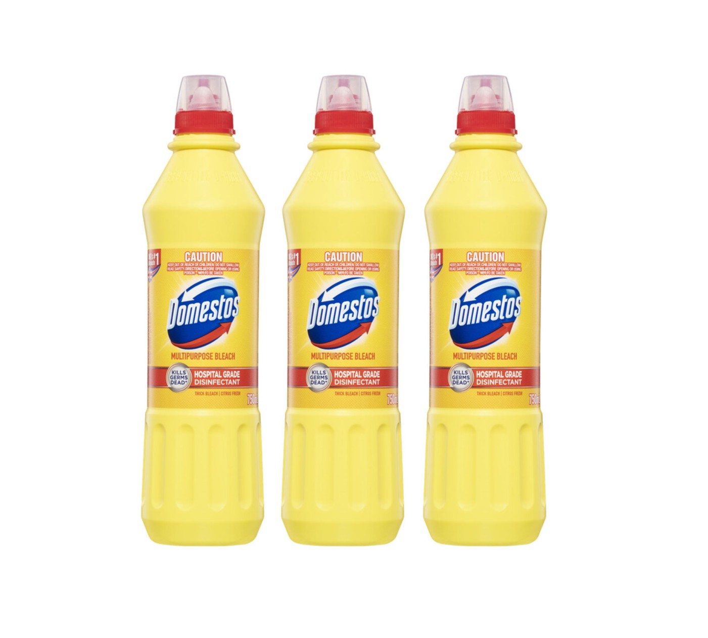 3 Pack Domestos Multipurpose Thick Bleach Disinfectant Citrus Fresh | 750mL