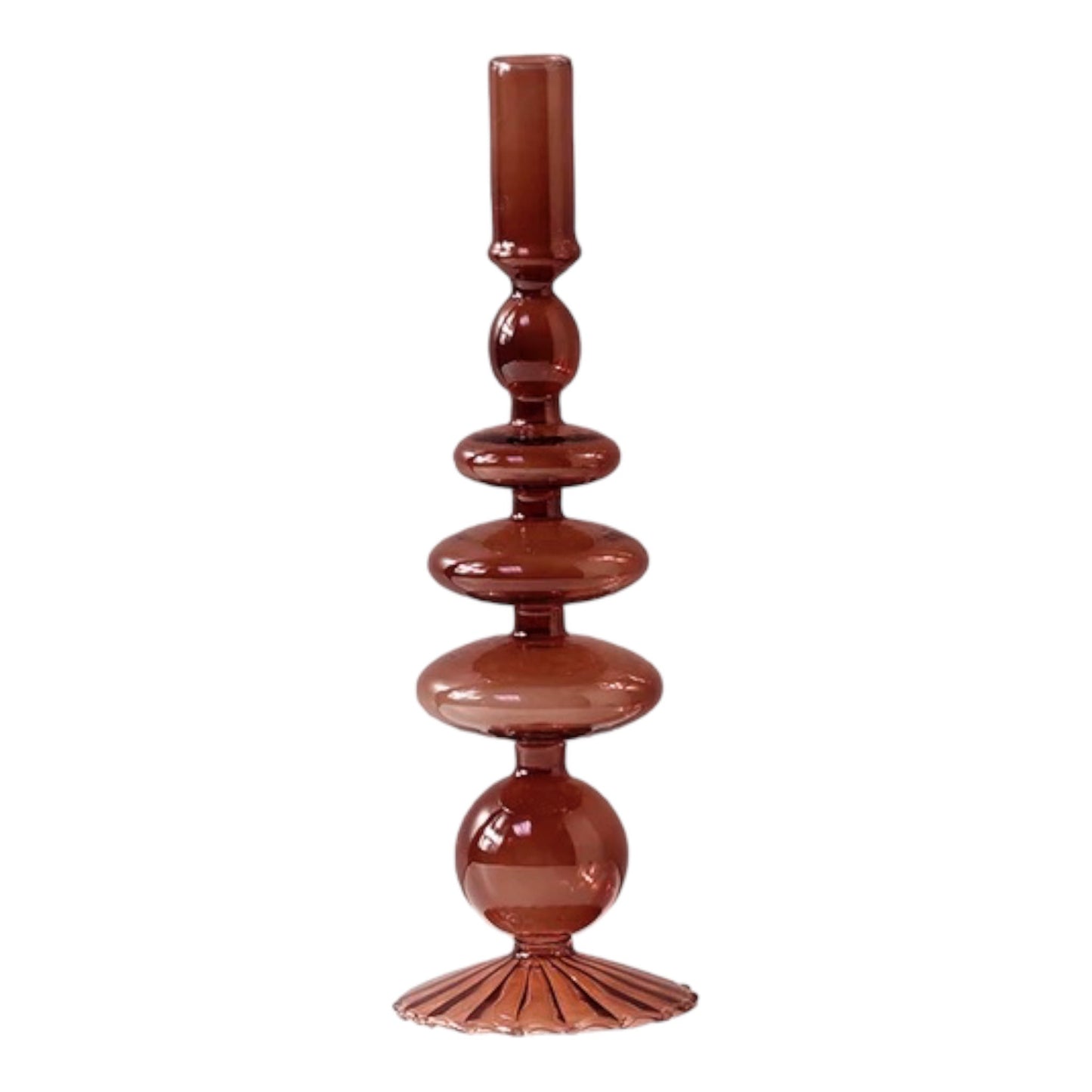Brown Glass Candle Holder
