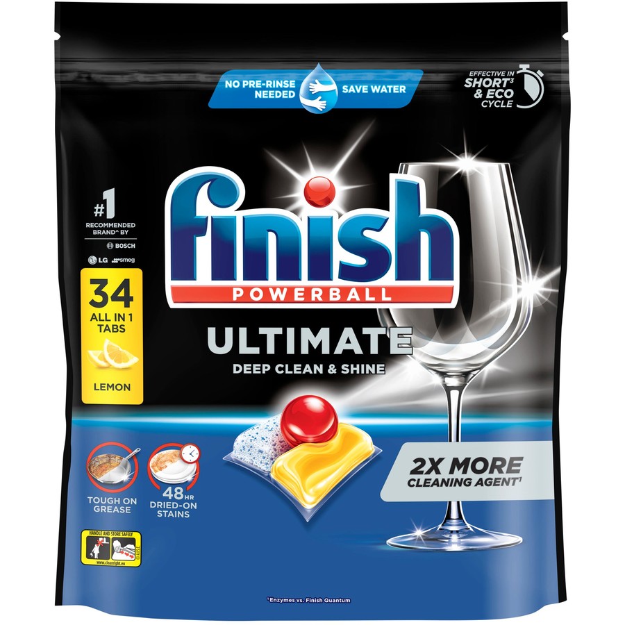 3 Pack Finish Ultimate Dishwashing Tablets Lemon 34 Pack