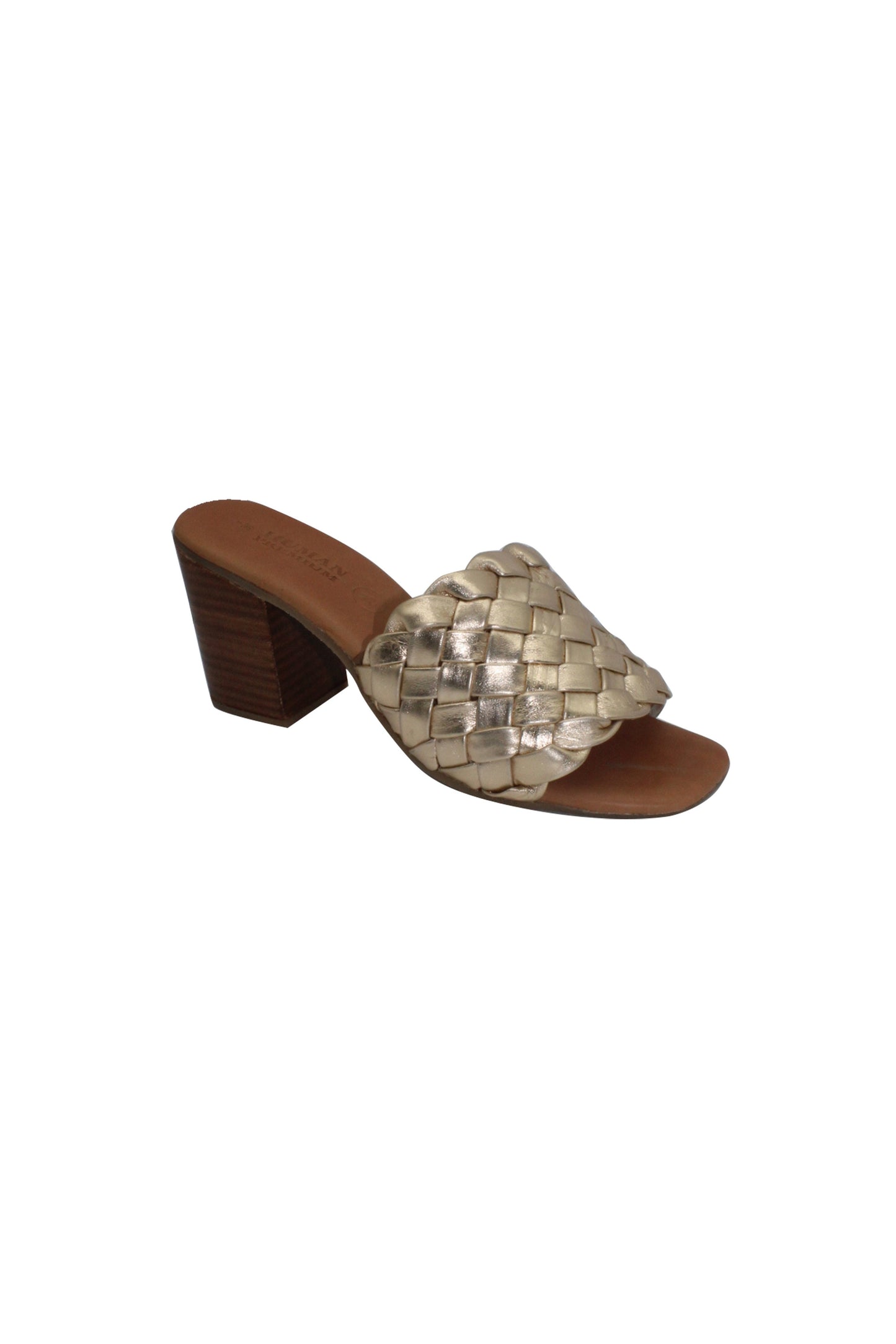 Florida Woven Leather Heel Washed Gold