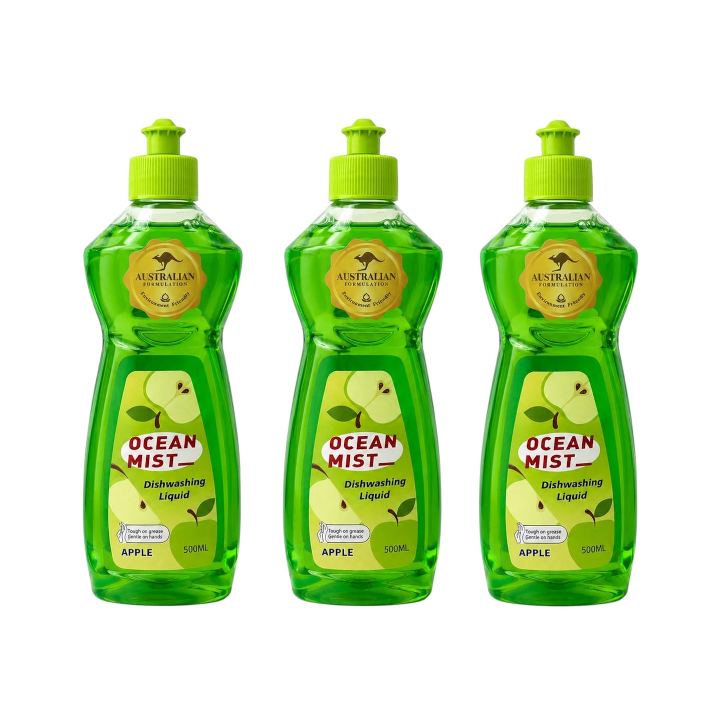 Ocean Mist Dishwashing Liquid Apple 500ml 3 Pack