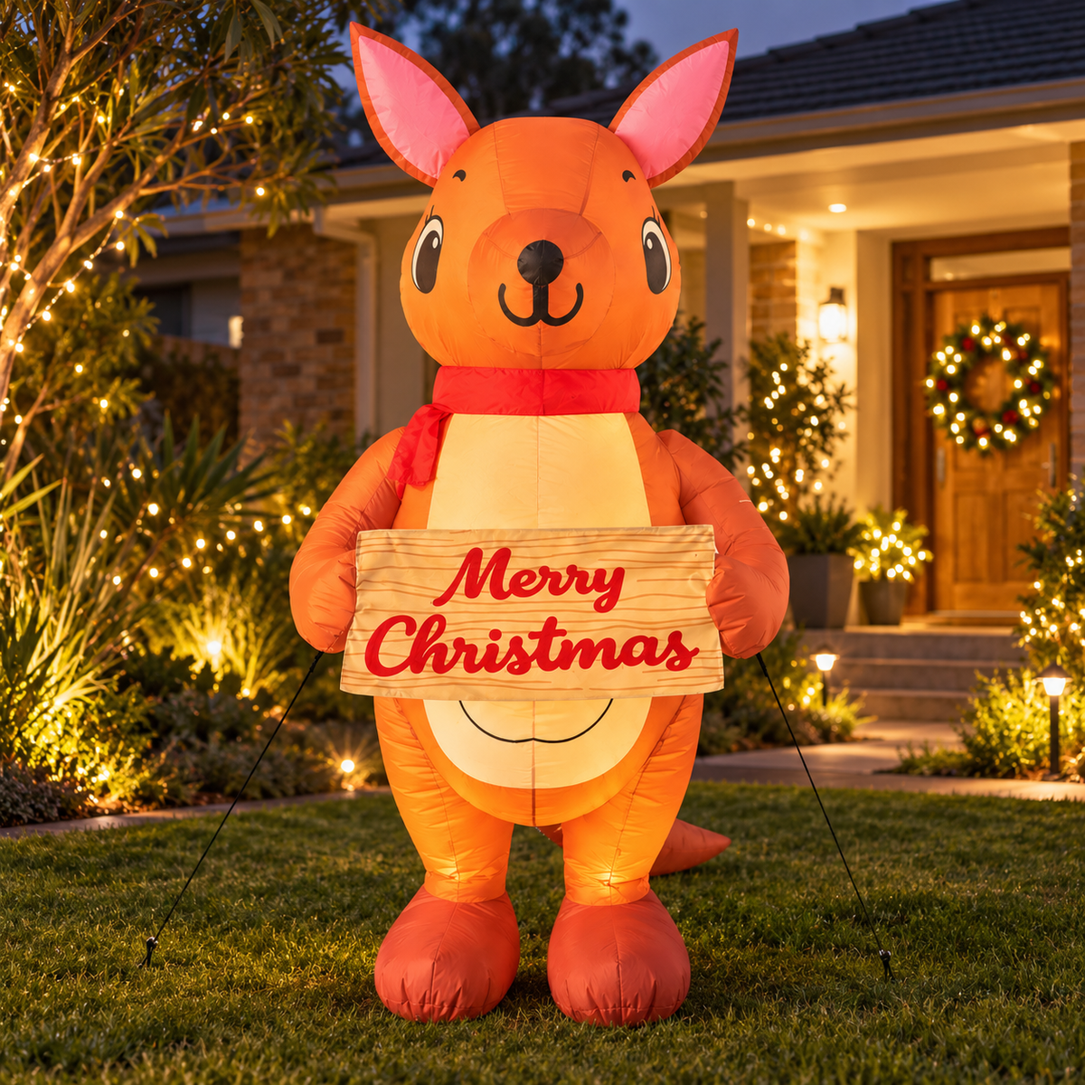 Inflatable Christmas Kangaroo LED Decoration