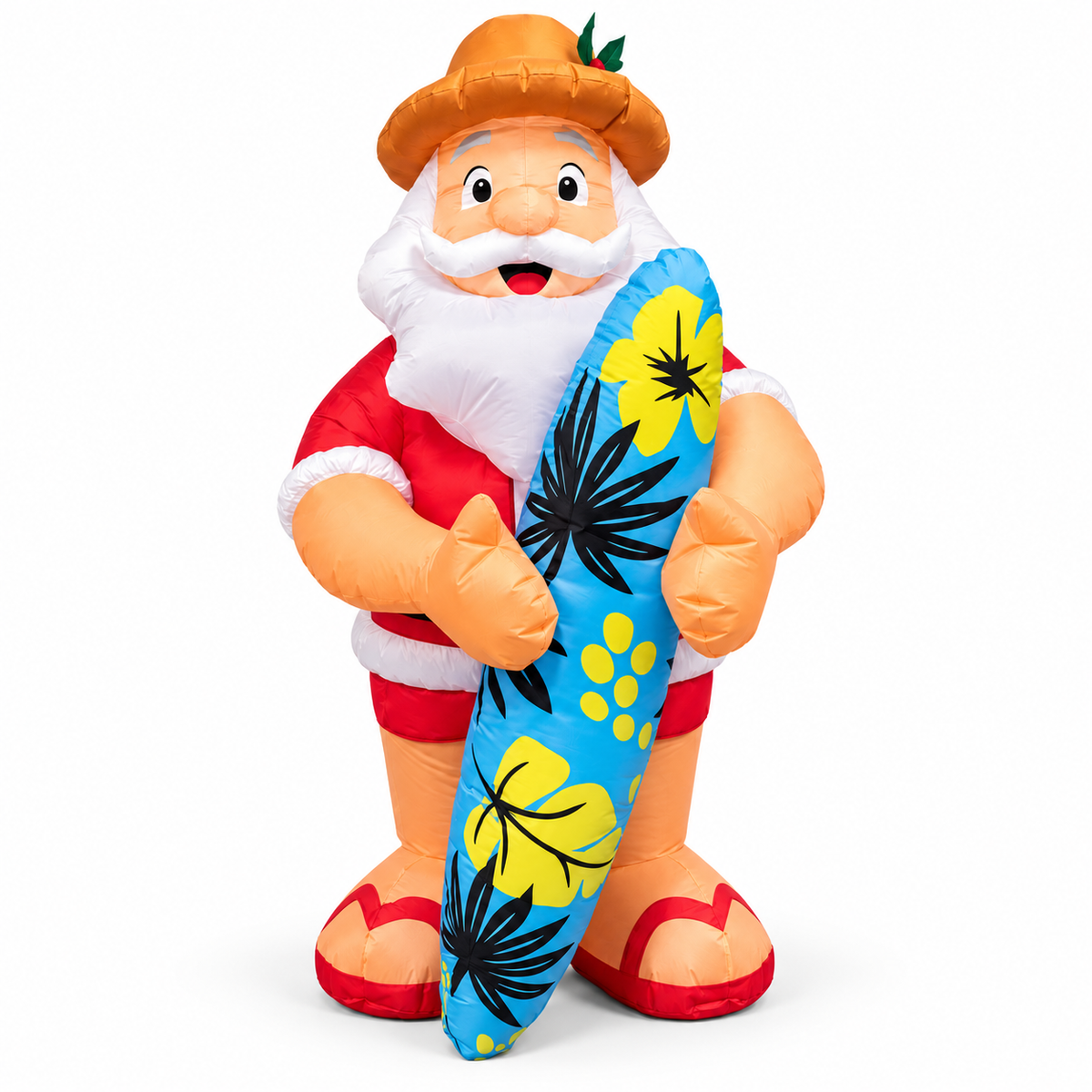Inflatable Surfing Santa Christmas Decoration – LED Light Up 1.7m