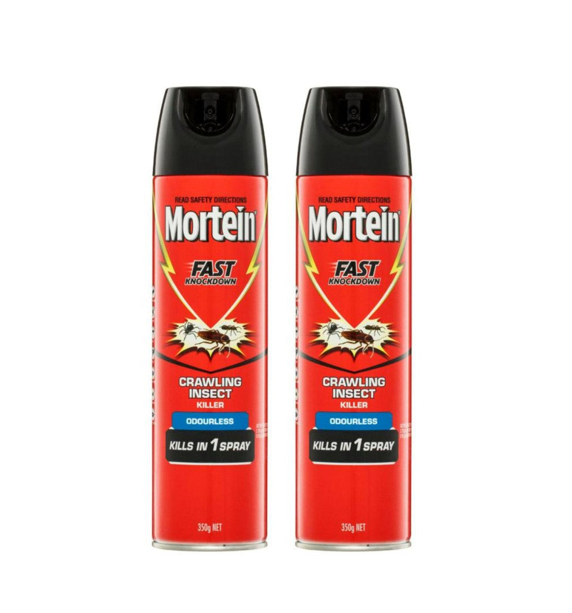 2 Pack Mortein Fast Knockdown Crawling Insect Killer Odourless