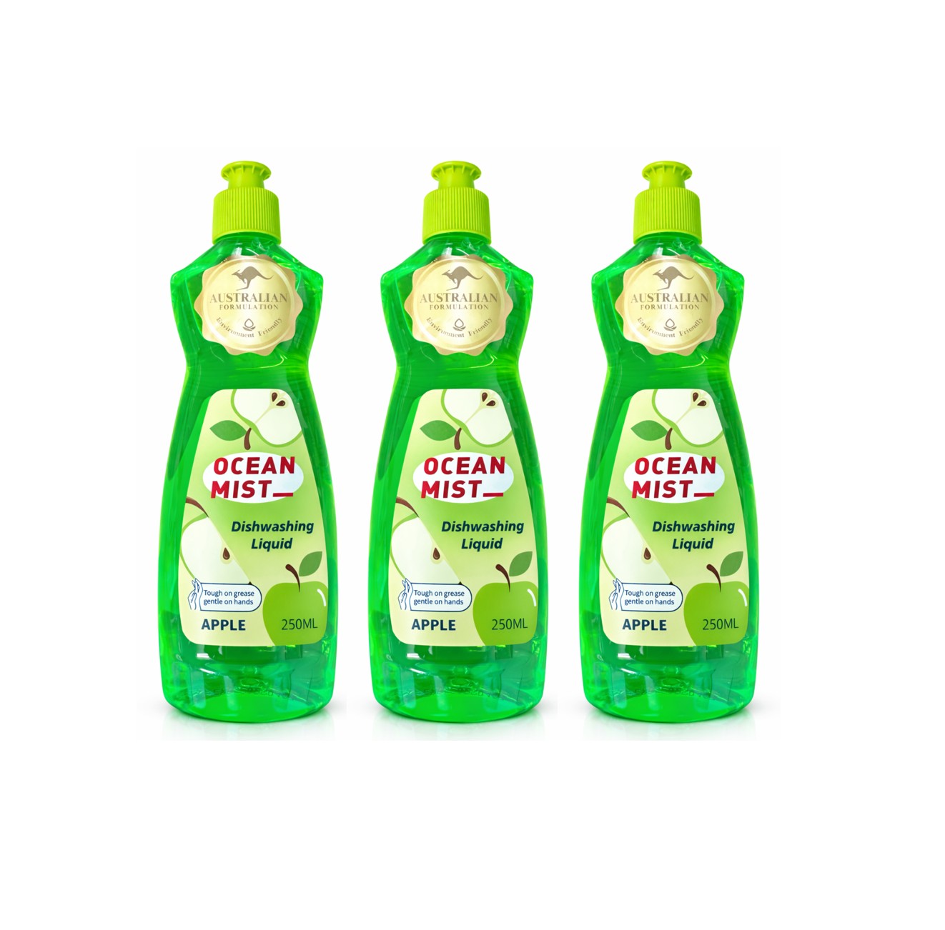 Ocean Mist Dishwashing Liquid Apple 250ml 3 Pack