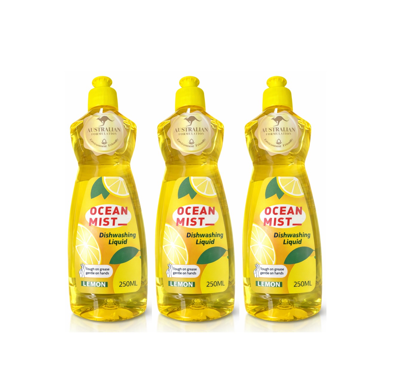 Ocean Mist Dishwashing Liquid Lemon 250ml 3 Pack