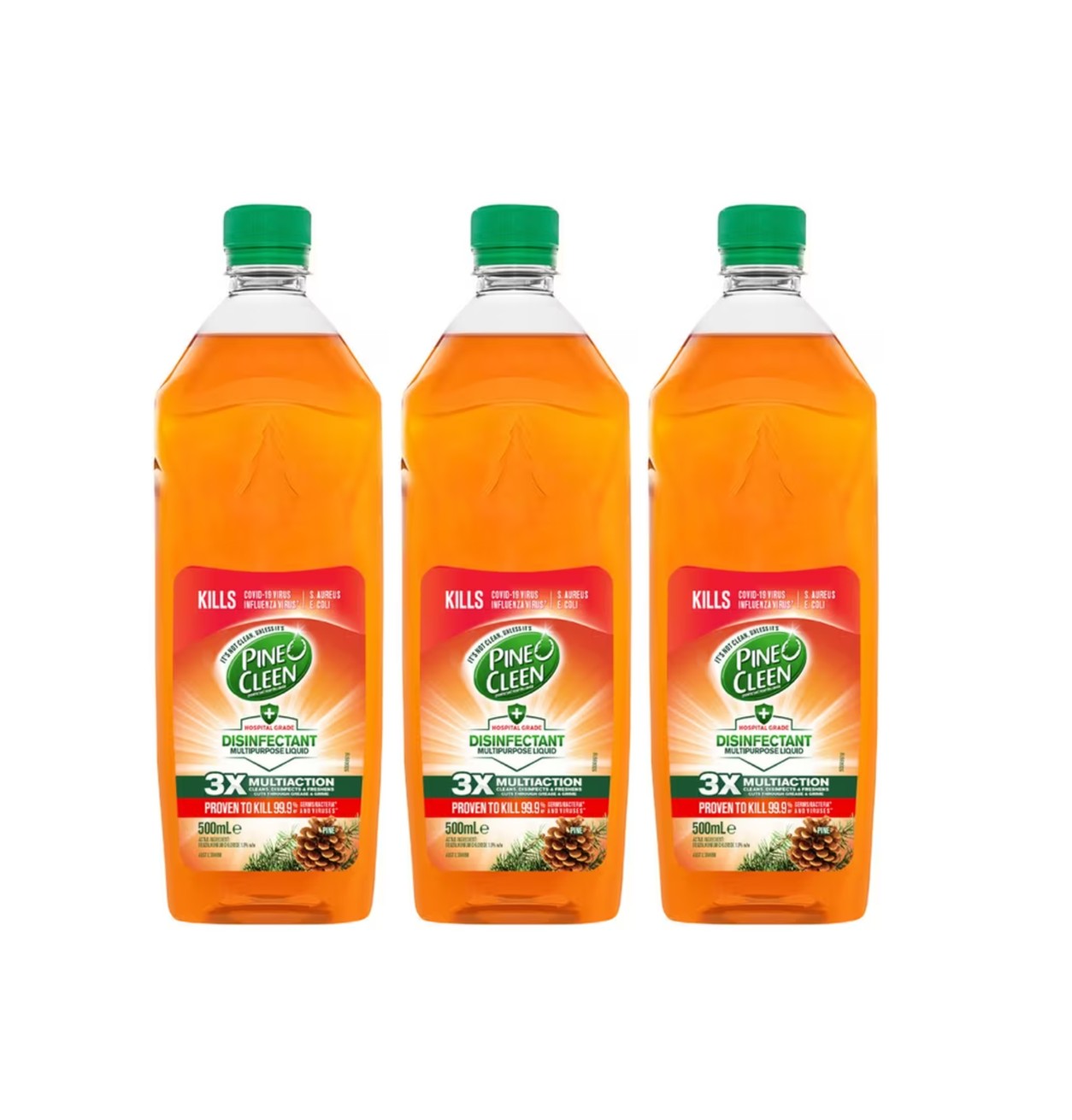 3 Pack Pine O Cleen Antibacterial Disinfectant Liquid, Pine 500ml