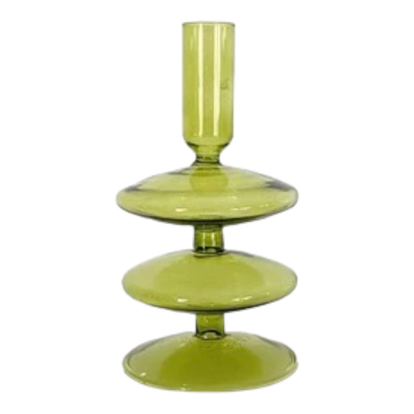 Glass Green Candle Holder