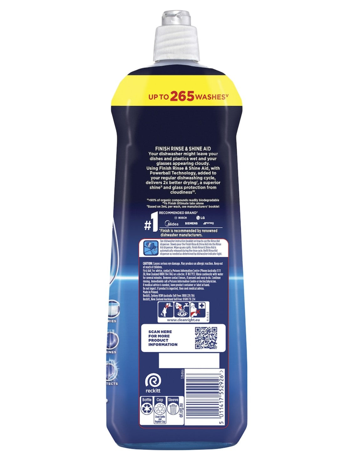 3 Pack Finish Rinse and Shine Aid 800ml