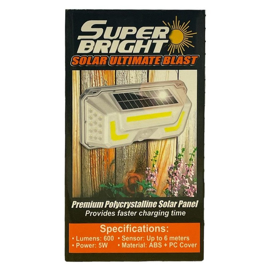 Solar Powered IP44 Super Bright Outdoor Home Motion Activated Light 600lm 23cm