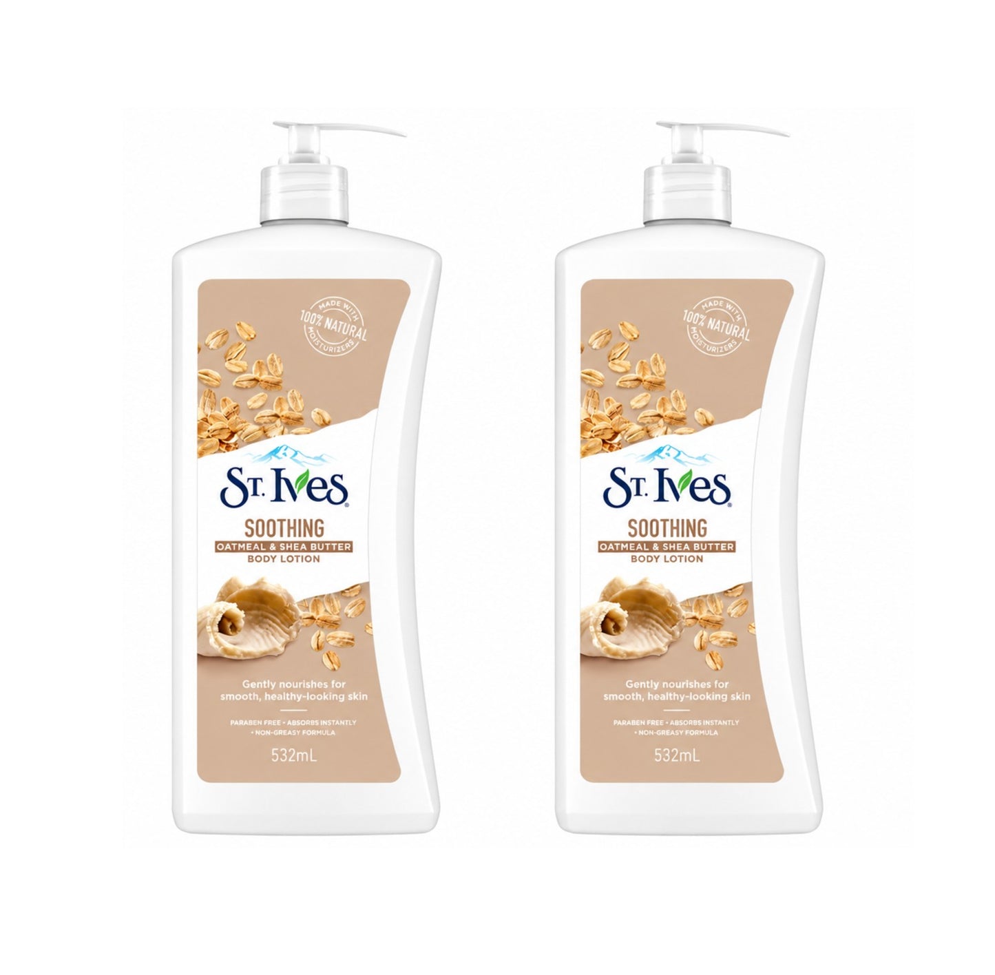 2 x St. Ives Soothing Oatmeal & Shea Butter Body Lotion 532mL