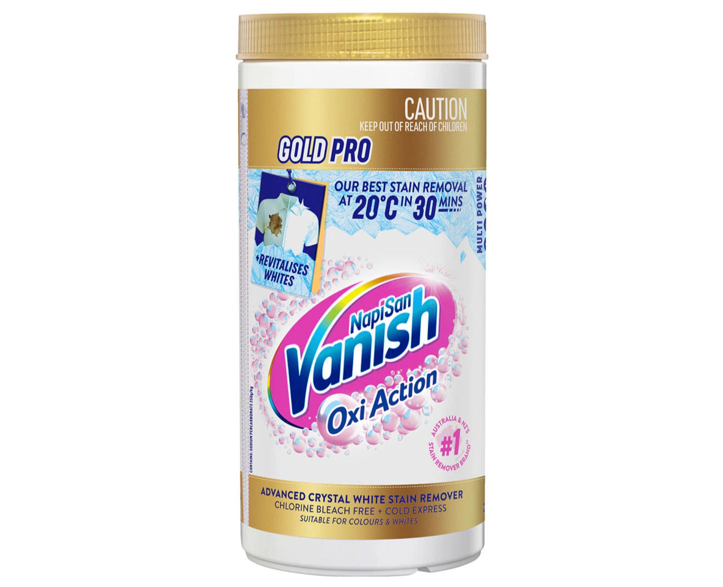 Vanish NapiSan Oxi Action Crystal White Gold Pro Laundry Powder 2kg