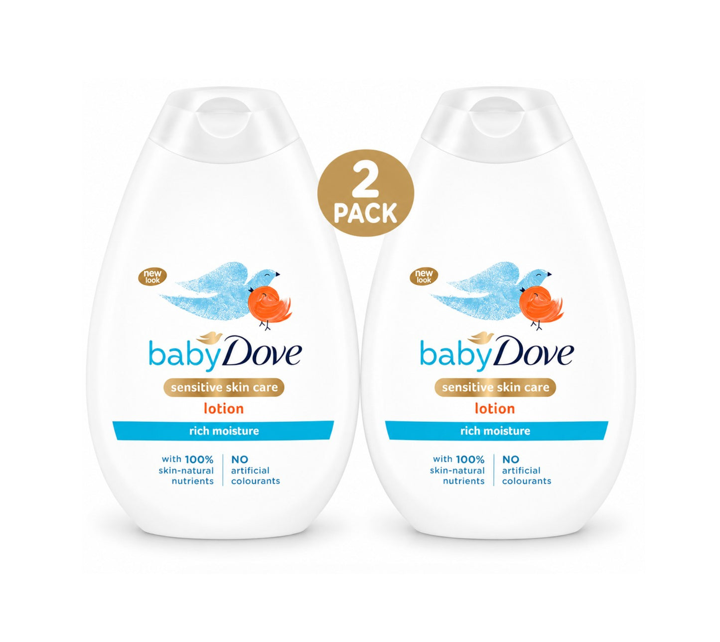 2 x Baby Dove Rich Moisture Body Lotion 400ml Lotion