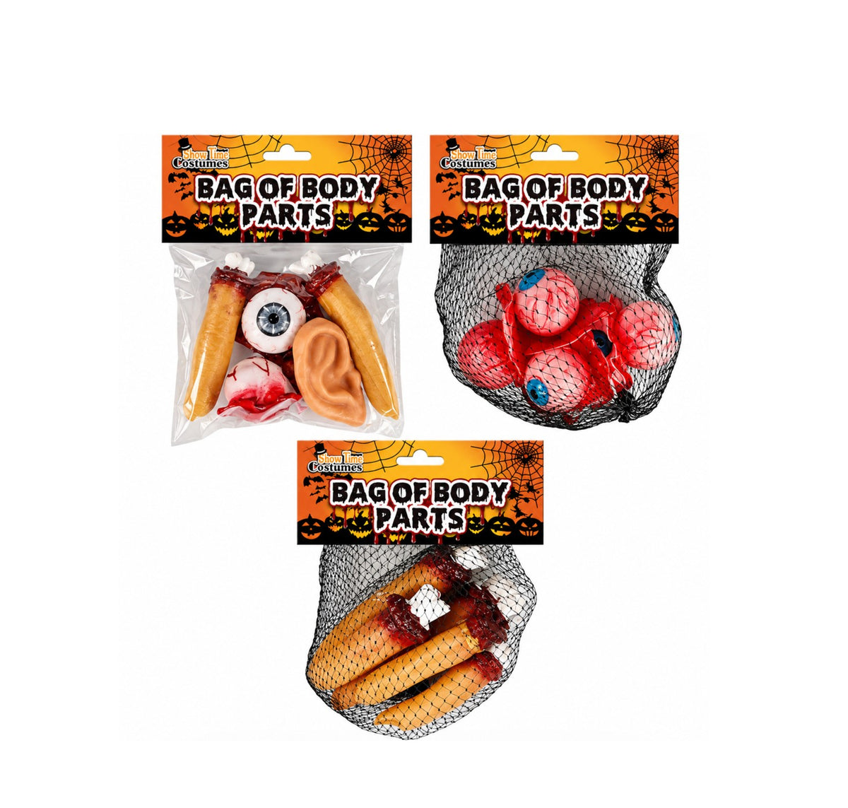 3 Pack Bag of Body Parts – Halloween Horror Decorations