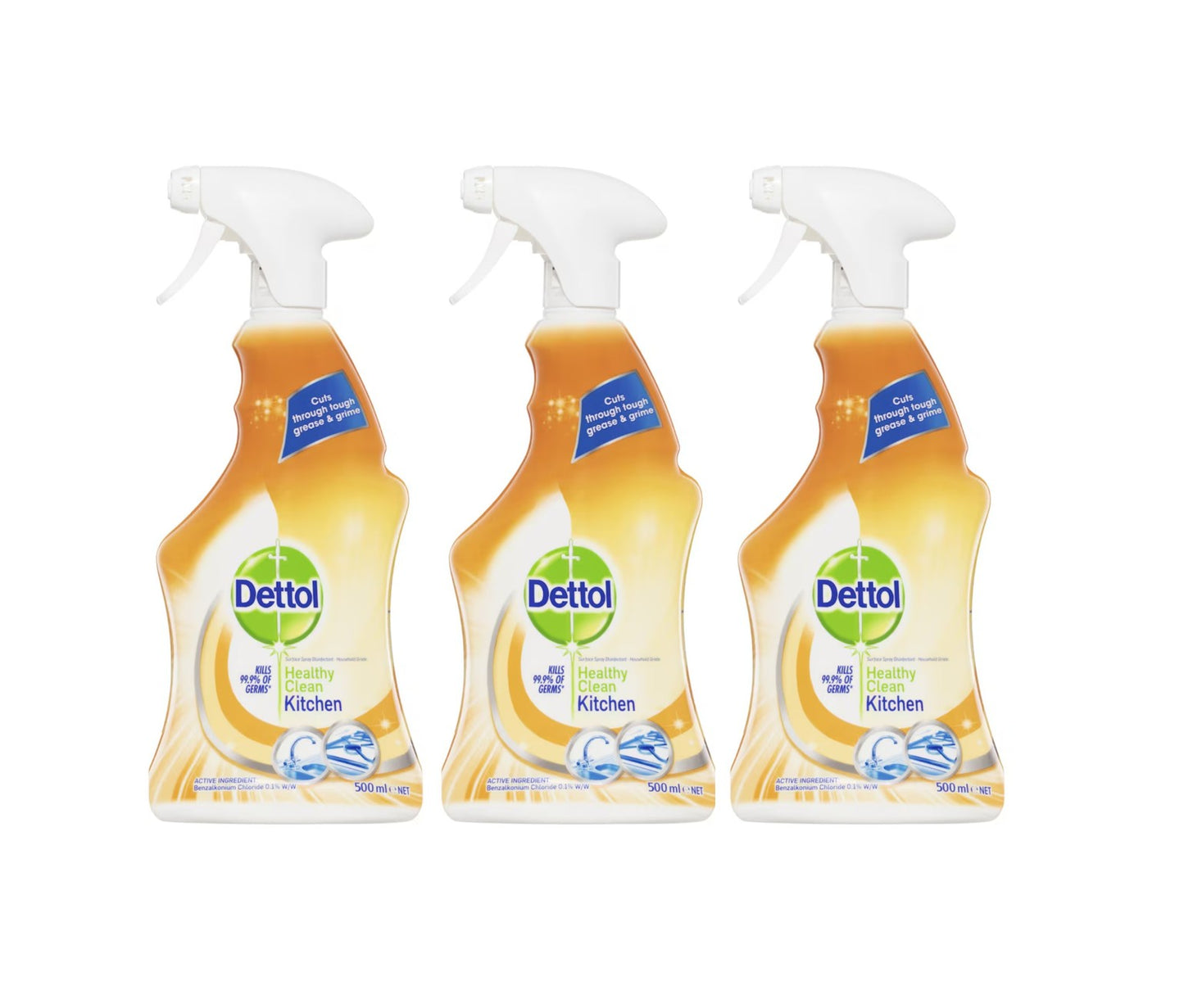 3 Pack Dettol Healthy Clean Kitchen Disinfectant Surface Spray