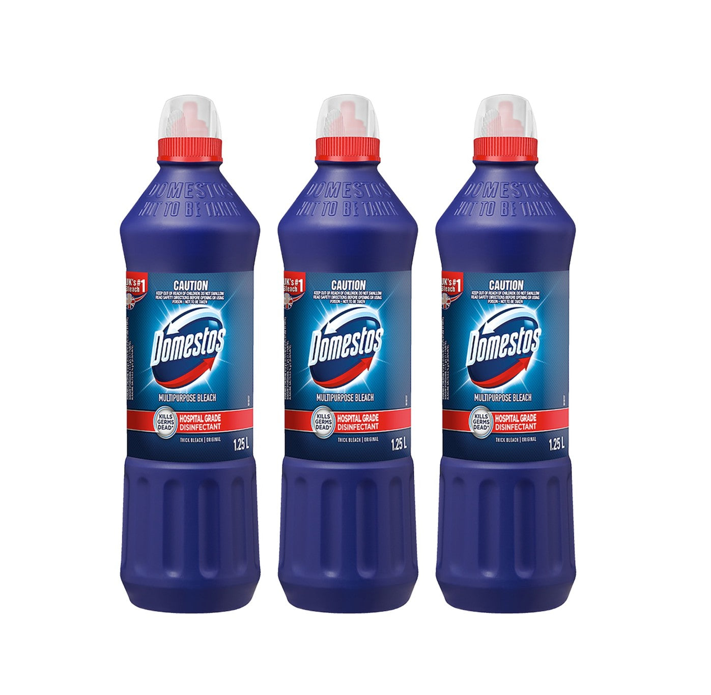3 Pack Domestos Disinfectant Thick Bleach Regular 1250ml