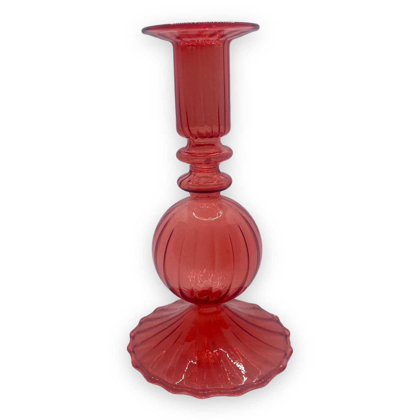 Pink Glass Candle Holder