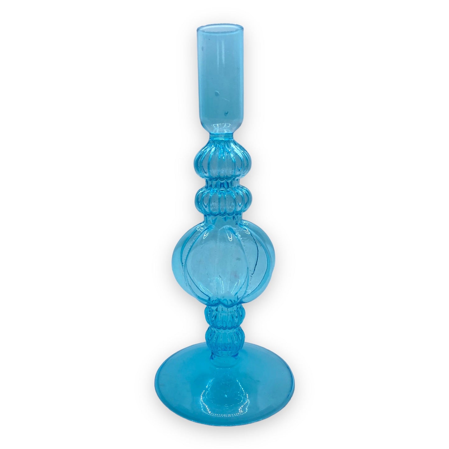 Blue Glass Candle Holder