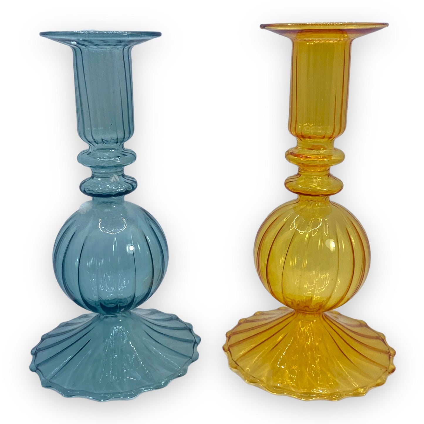 Glass Candle Holder Yellow