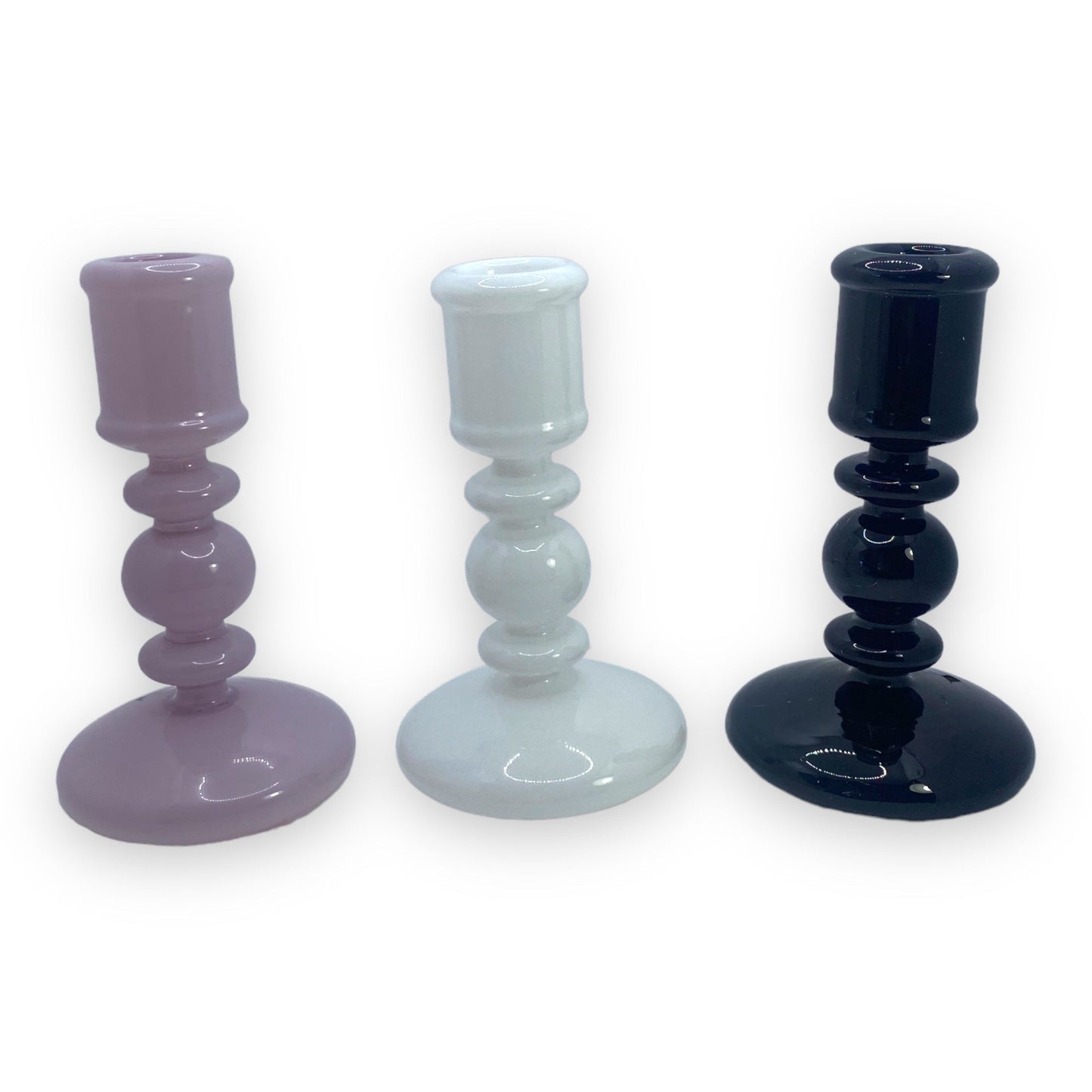 Glass Candle Holder White