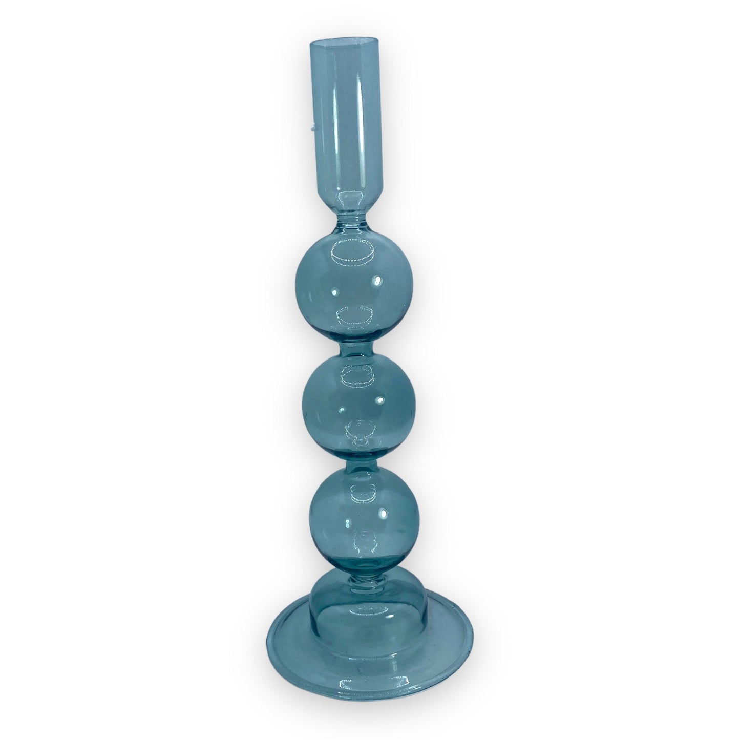 Blue Glass Candle Holder