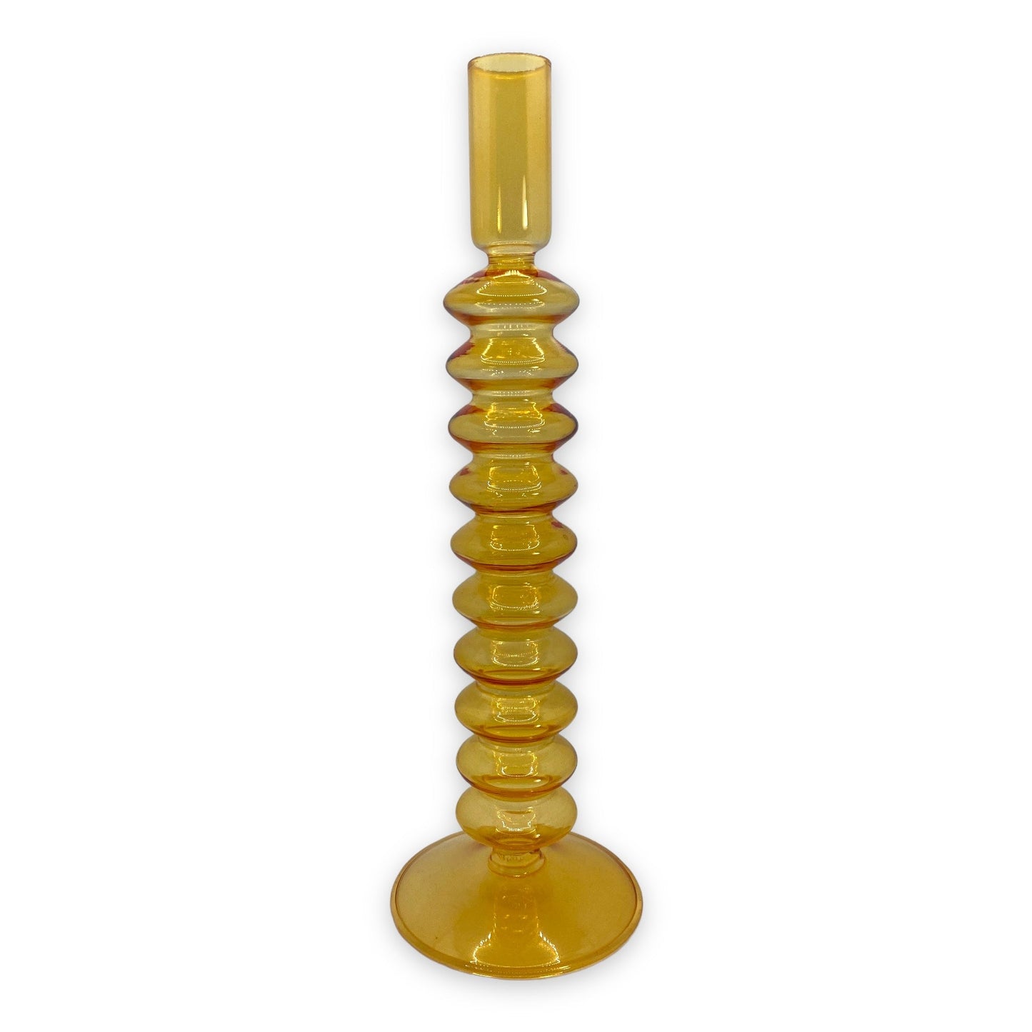 Glass Candle Holder Yellow