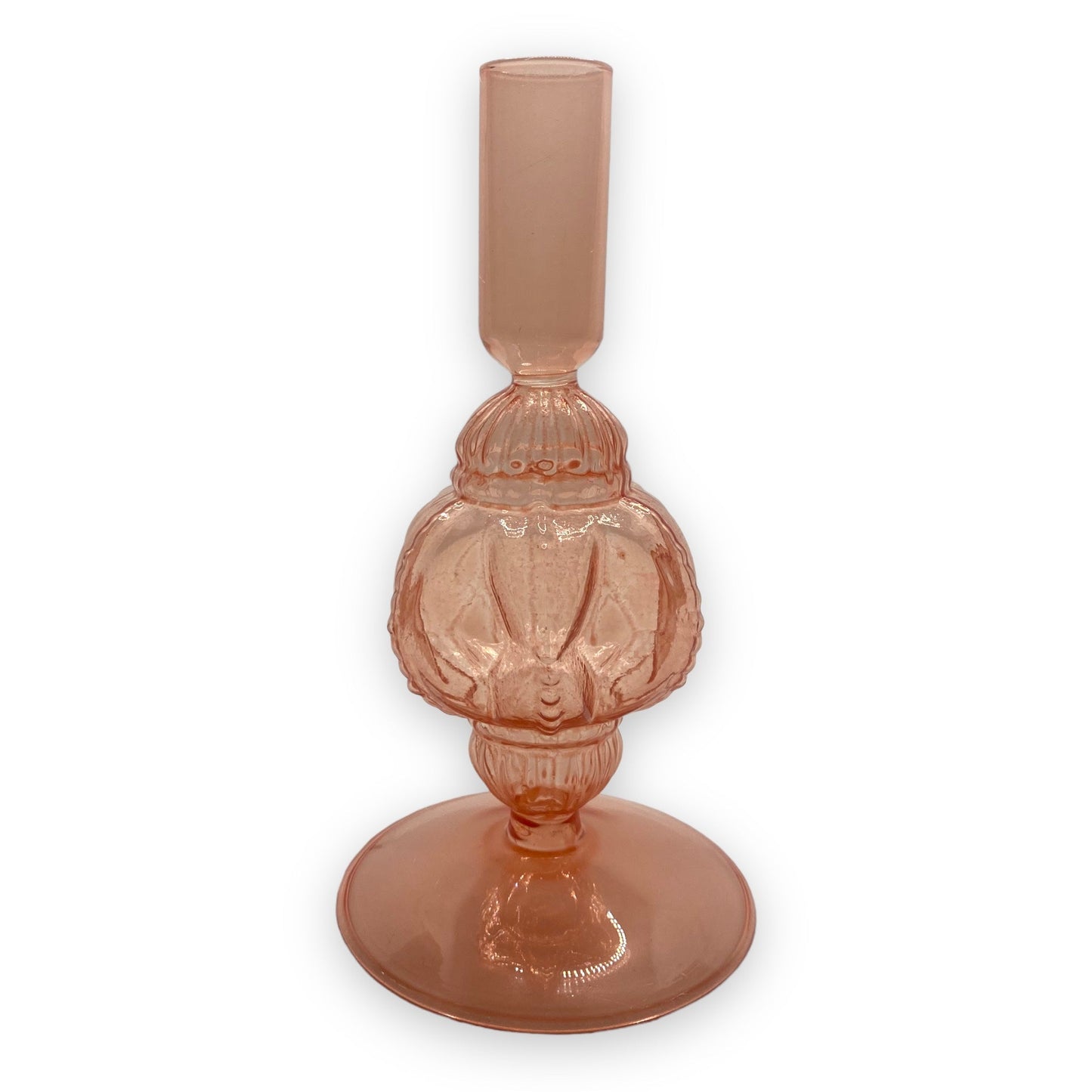 Glass Candle Holder Pink