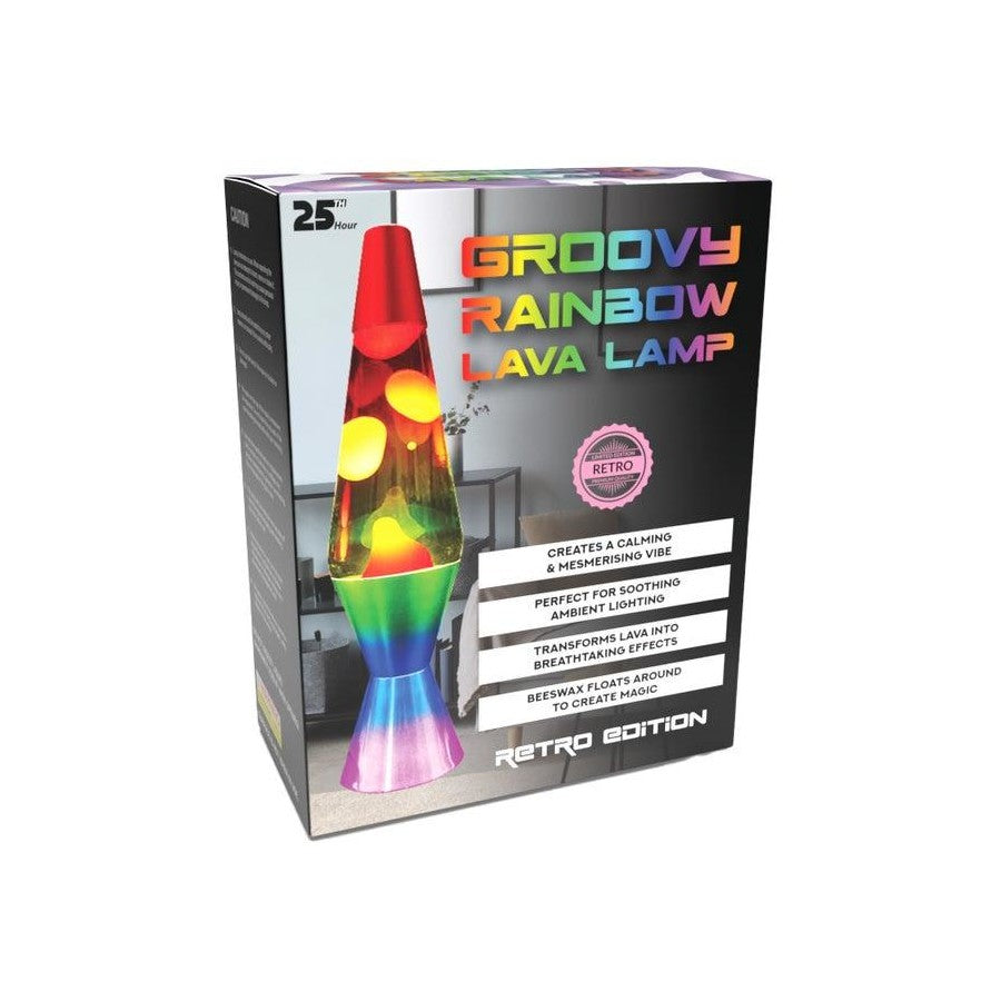 25th Hour Groovy Rainbow Lava Lamp Retro Edition Ambient Lighting 36x9.5cm