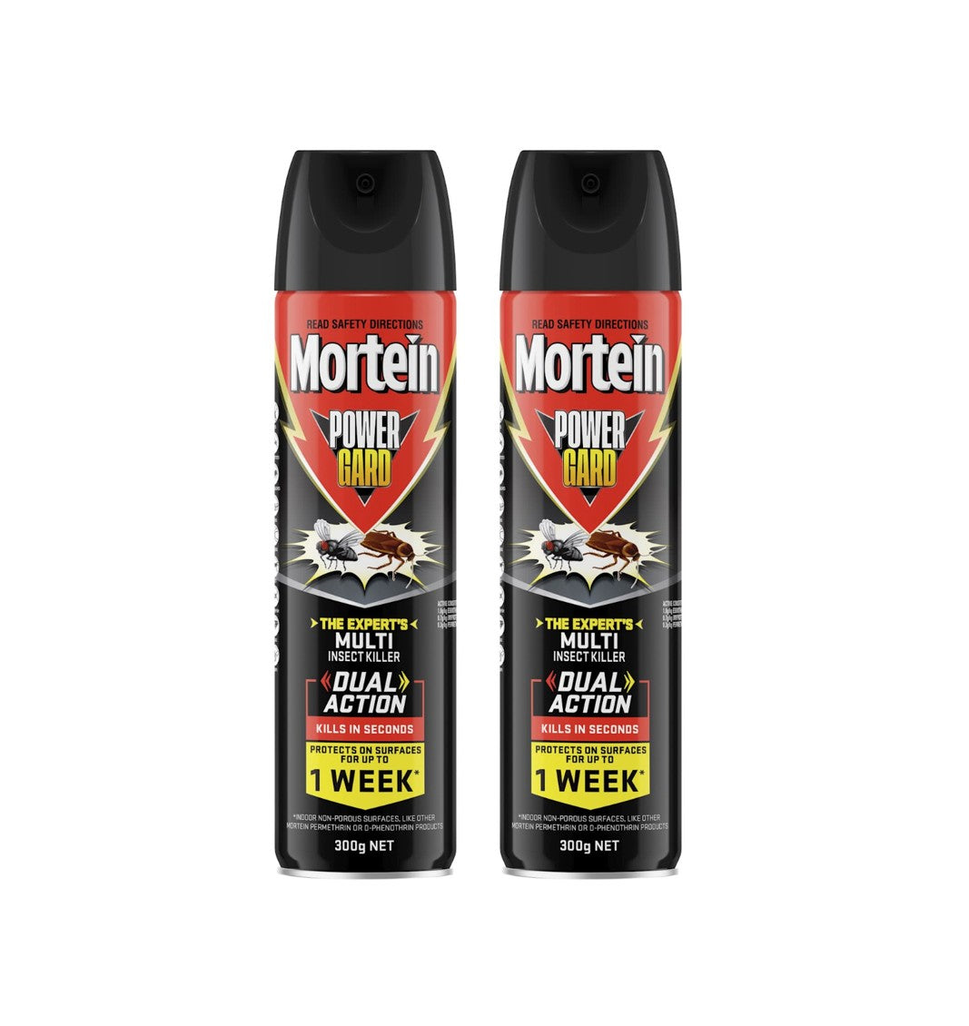 2 Pack Mortein PowerGard Multi Insect Killer Spray 300g