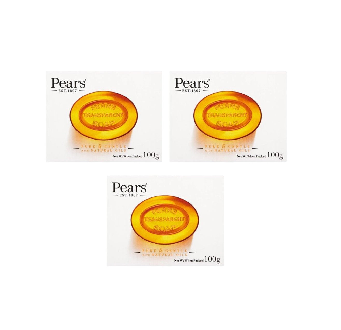 3 x Pears Pure & Gentle Transparent Bar Soap