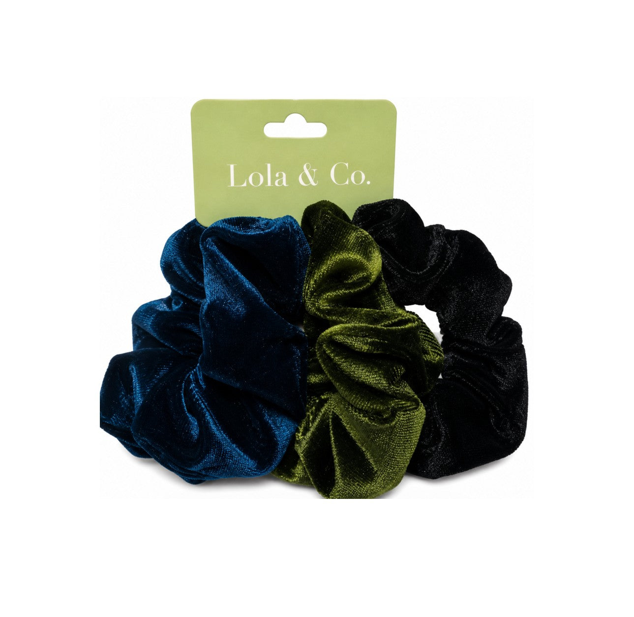 Lola & Co Velvet Scrunchies 3 Pack.