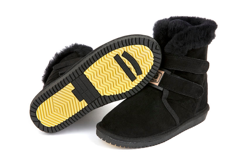 Original UGG Australia Velcro Black Sheepskin Boots