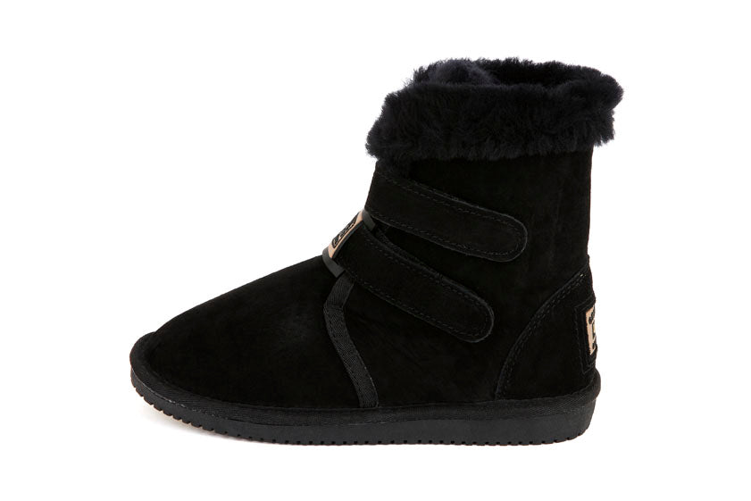 Original UGG Australia Velcro Black Sheepskin Boots