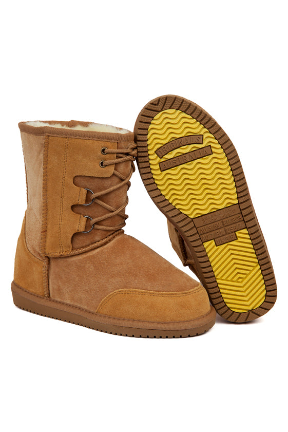 Original UGG Australia Mid Front Lace Up Boots- Chestnut