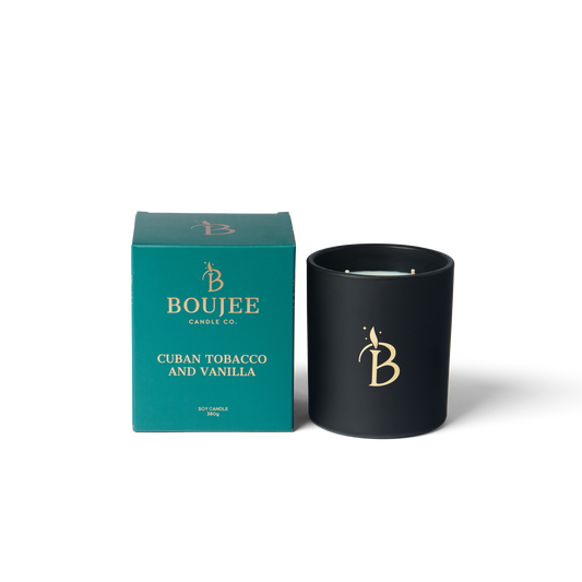 Boujee 100% Soy Wax Candle Cuban Tobacco And Vanilla 380g