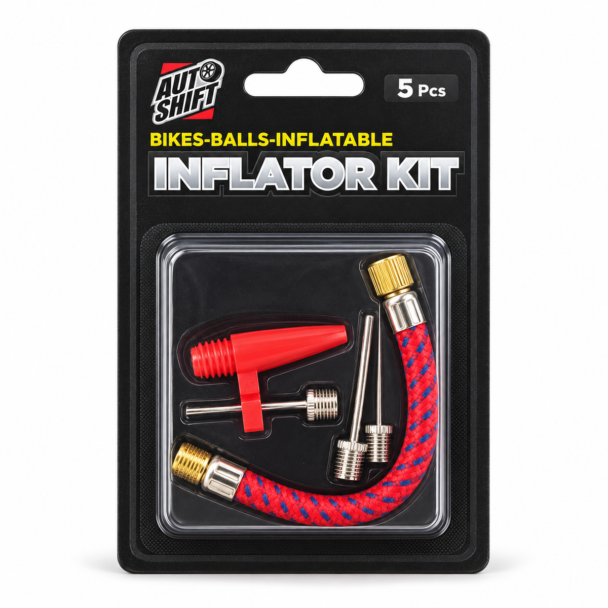 Auto Shift 5 Piece Inflator Kit – Bike, Ball & Inflatable Pump Accessories